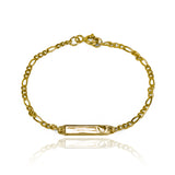 Pulsera esclava 3x1 con placa en forma de corazón alto, confeccionada en exquisito oro 18K por la reconocida Joyería Caracas. Además, cuenta con garantía de por vida.