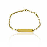 Pulsera Esclava 3x1 con placa lisa en Oro 18K. Diseño de Joyería Caracas con garantía de por vida. 