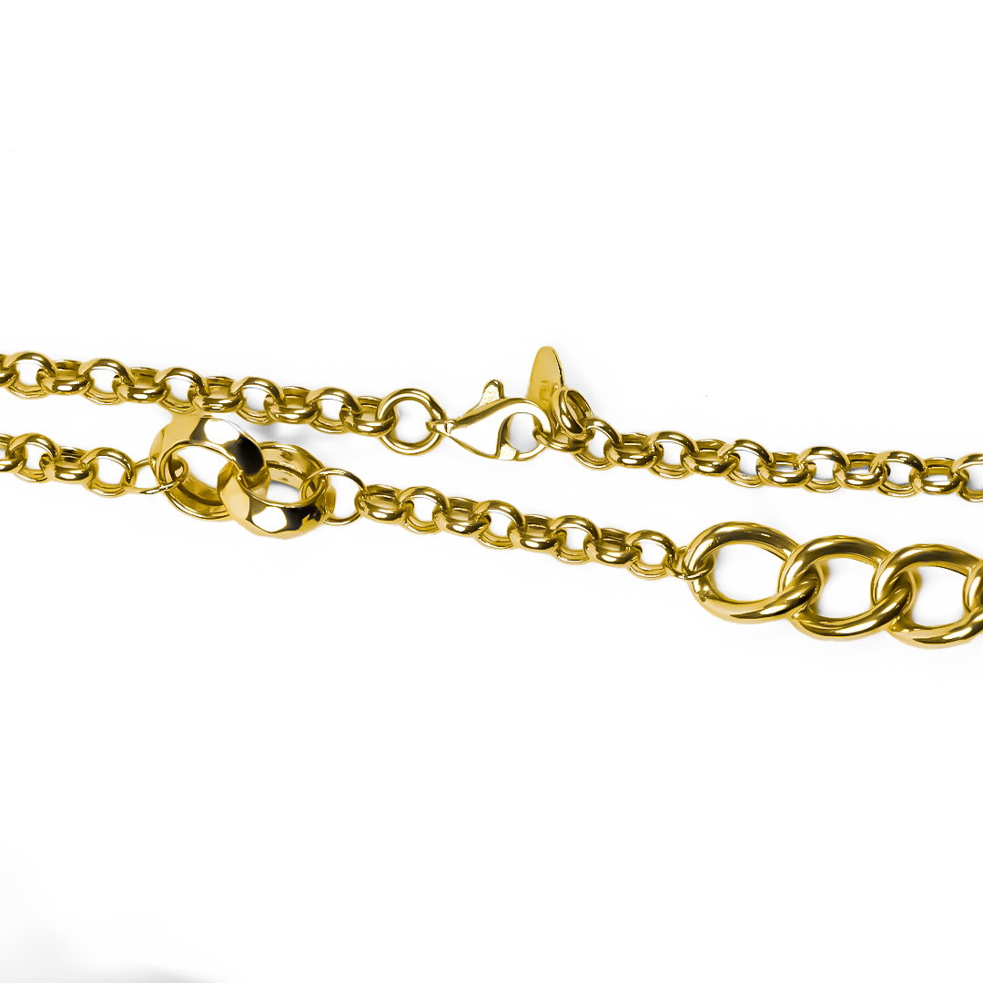 Descubre la elegancia y sofisticación de la pulsera Fashion rolón I. Confeccionada en oro 18K por Joyería Caracas, esta pulsera es una verdadera obra de arte. Garantizada para toda la vida, es el toque de lujo que necesitas para brillar en cualquier ocasión.