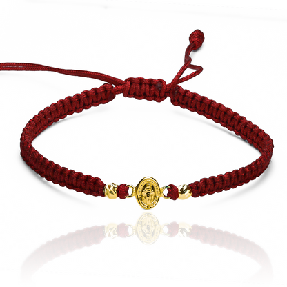 Pulsera Milagrosa S + Esferas #3 x 2 Facetadas de Joyería Caracas está hecha en oro 18k, con hilo coreano y bisutería de calidad. Con garantía de por vida y sin costo adicional.