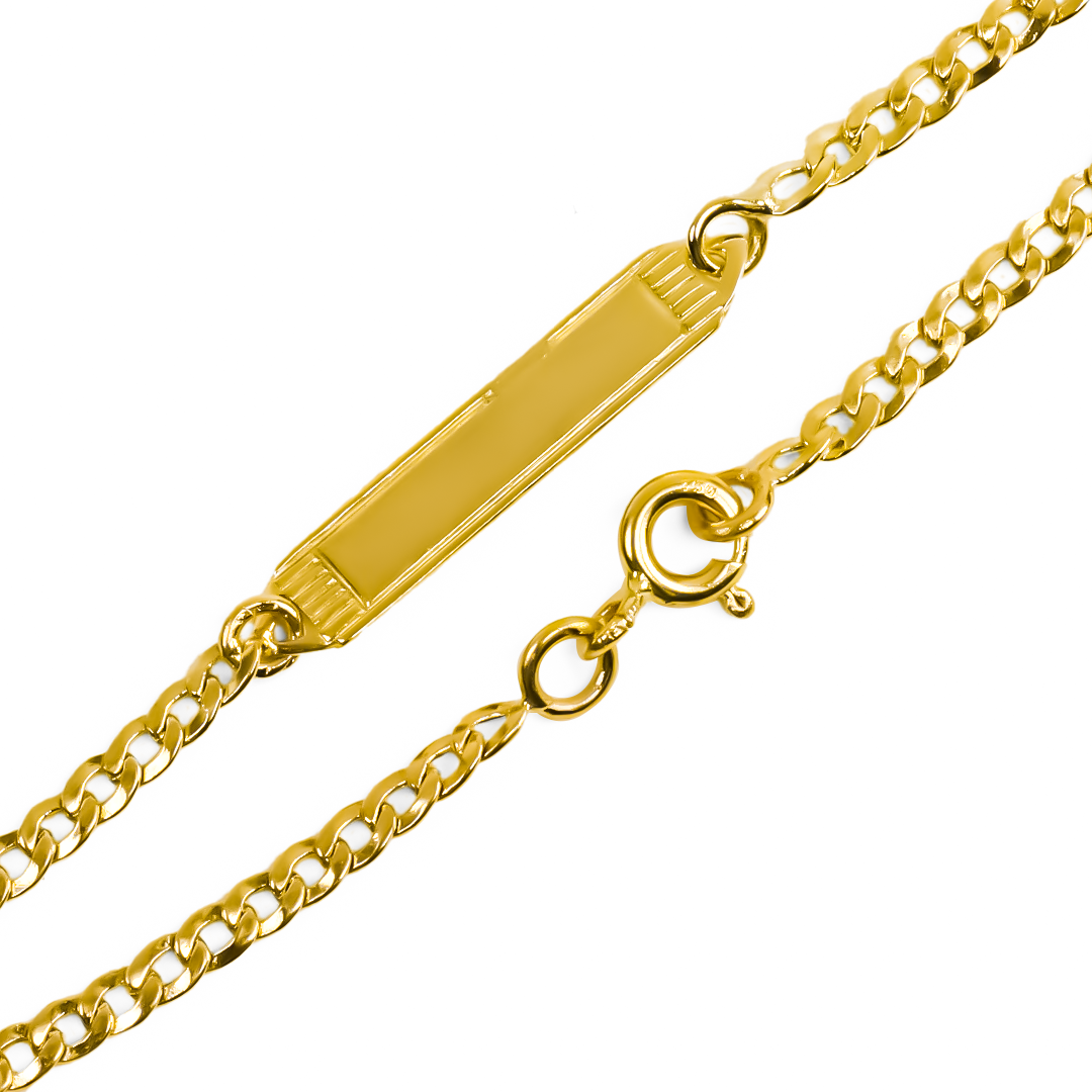 Pulsera Square Cubana seguida. Hecha con oro 18K y garantía para toda la vida por Joyería Caracas.