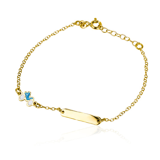Pulsera Baby Buggy I de Oro 18K, creada por Joyería Caracas. Esta pulsera no solo te brinda un toque de lujo, sino también una garantía para toda la vida. 