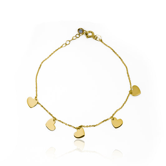 Pulsera Corazones planos