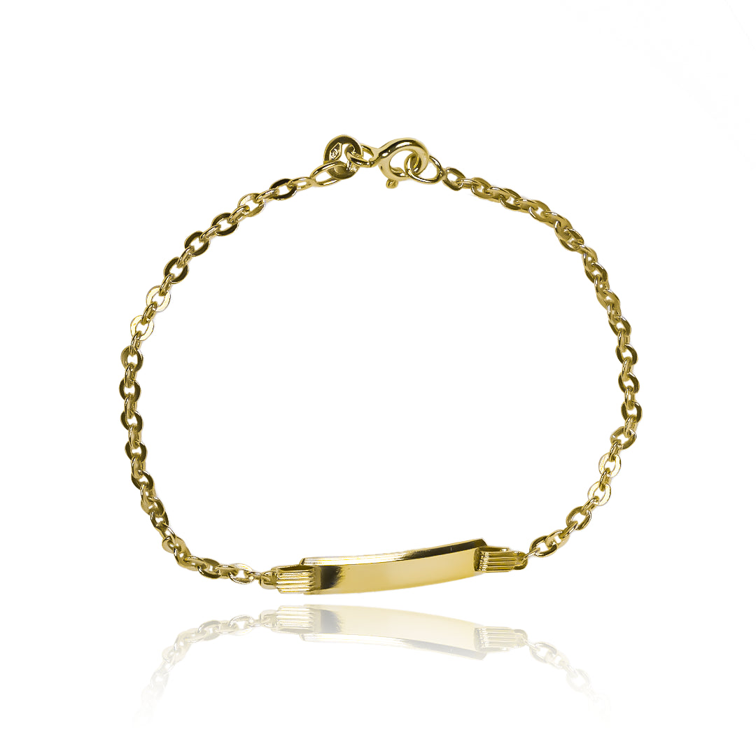 Pulsera esclava plana classic I fabricada en oro 18K. Además, cuenta con garantía para toda la vida.