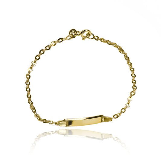 Pulsera esclava plana classic I fabricada en oro 18K. Además, cuenta con garantía para toda la vida.