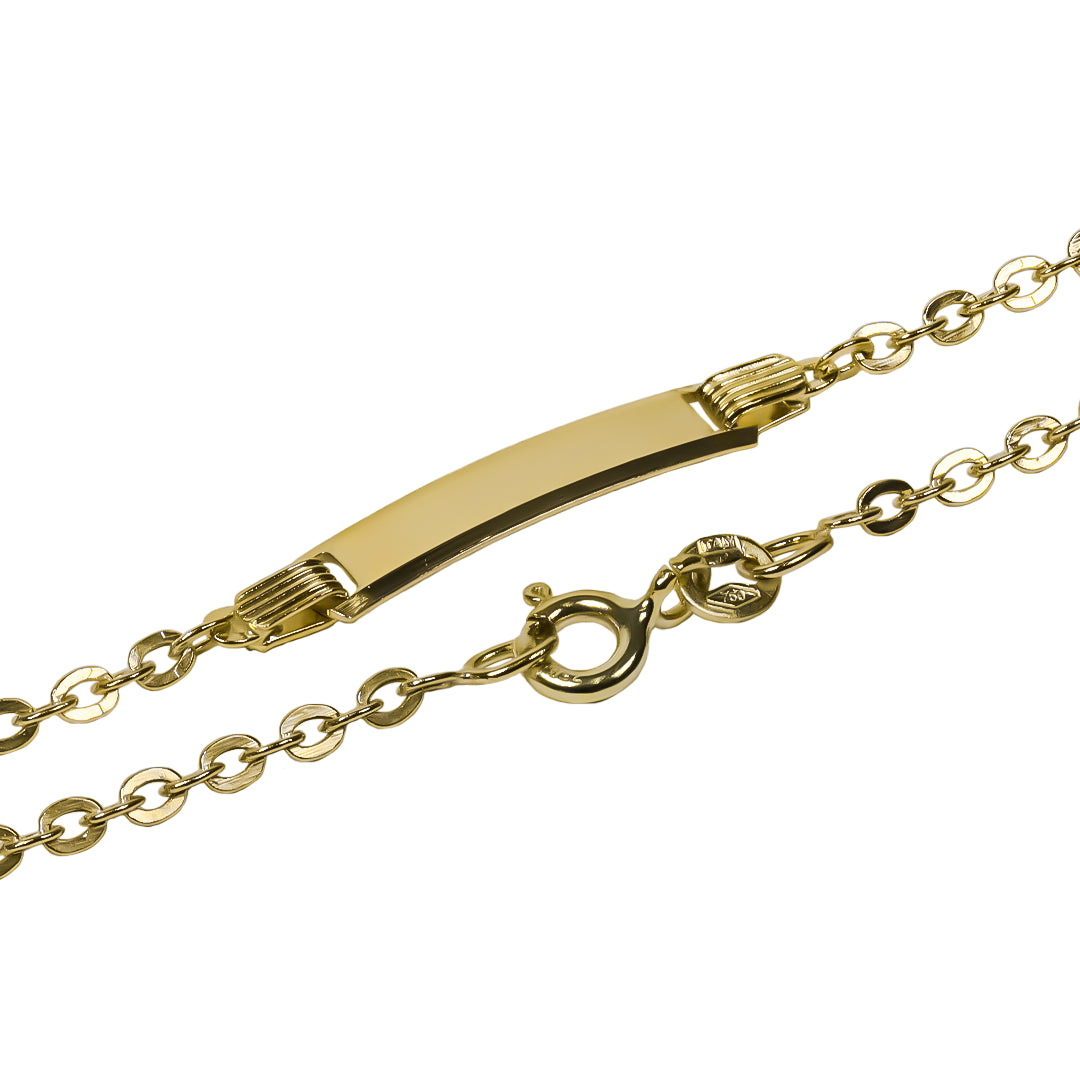 Pulsera esclava plana classic I fabricada en oro 18K. Además, cuenta con garantía para toda la vida.