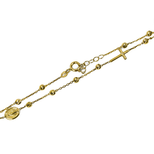 Denario facetado M I, fabricado en Oro 18K por Joyería Caracas, cuenta con garantía para toda la vida.