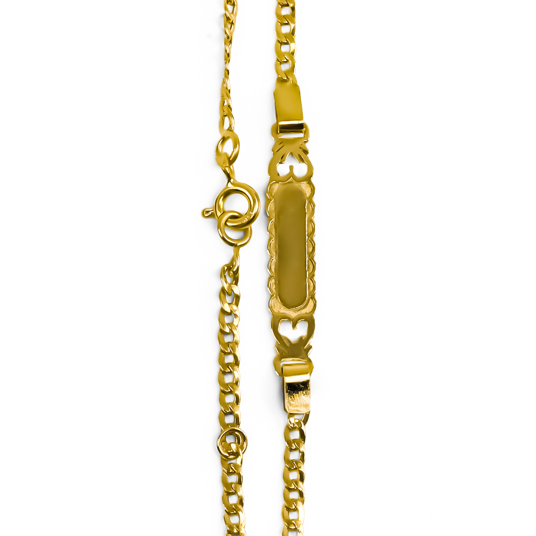 Pulsera Cubana Style Nube M de Joyería Caracas! Hecha con oro de 18K y con garantía de por vida, esta pulsera es un símbolo de elegancia y exclusividad.