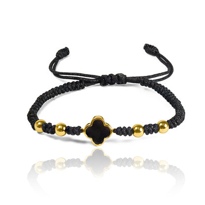 Pulsera Trébol Bisel + Esferas #4