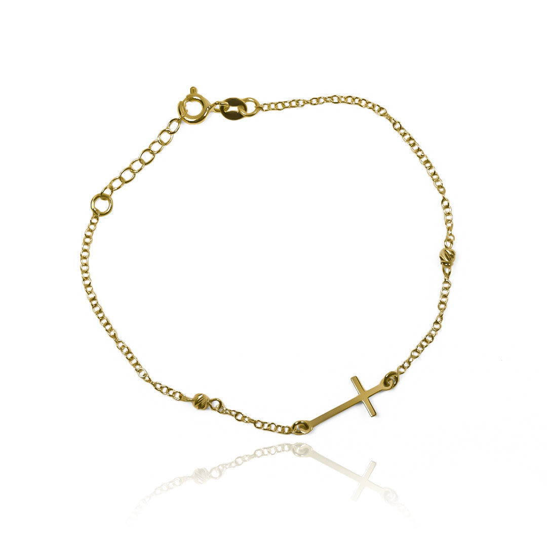 Pulsera Cruz Esferas