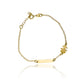 Pulsera bebe niña elaborada en Oro 18K por Joyería Caracas, cuenta con certificado de calidad y garantía de por vida.