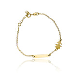 Pulsera bebe niña elaborada en Oro 18K por Joyería Caracas, cuenta con certificado de calidad y garantía de por vida.