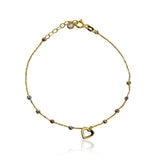 Pulsera Esferas 3 oros heart I