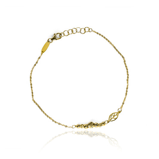 Pulsera Leave. Hecha de Oro 18K por Joyería Caracas, cuenta con un certificado de calidad y garantía de por vida.