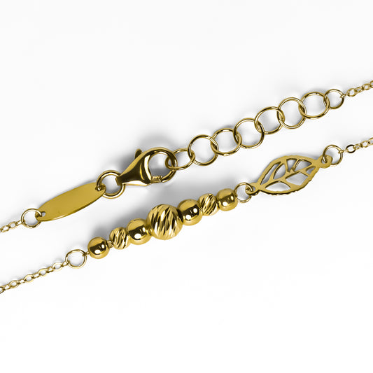 Pulsera Leave. Hecha de Oro 18K por Joyería Caracas, cuenta con un certificado de calidad y garantía de por vida.