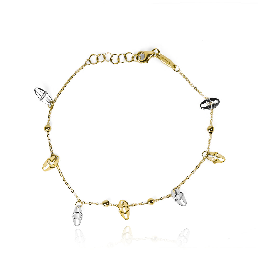 Pulsera Orbital oval fabricada en Oro 18K por Joyería Caracas. Con una garantía de por vida.
