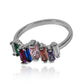 Joyería Caracas con nuestro Anillo Rainbow Baguette. Confeccionado en refinado oro 18k, garantizando su belleza para toda la vida.