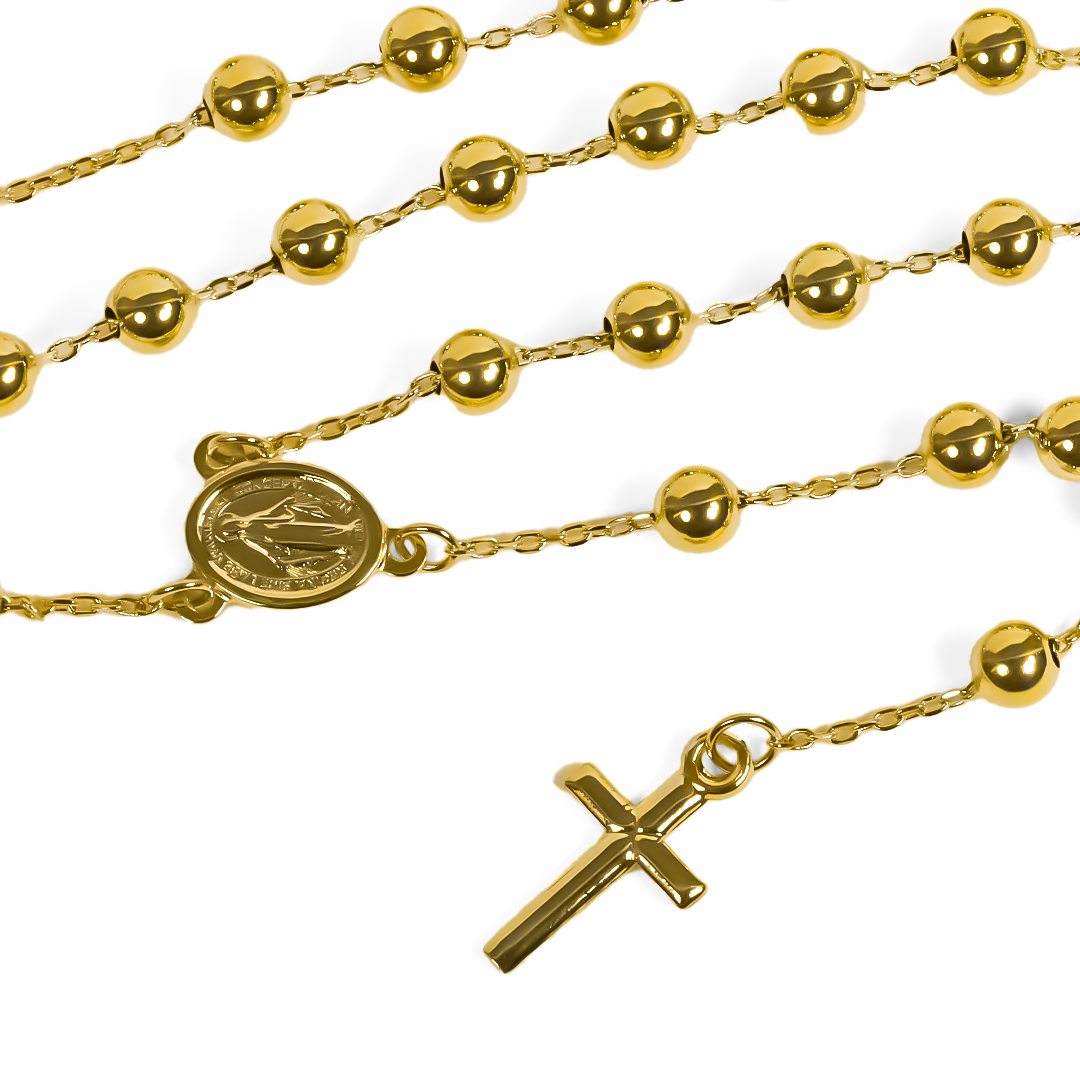 Rosario L I, fabricado en oro 18K por Joyería Caracas, cuenta con certificado de calidad y garantía de por vida.