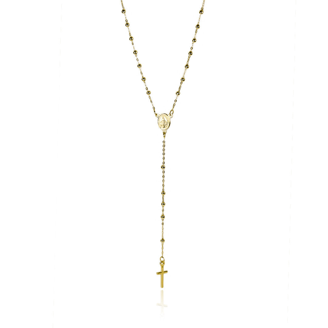 Rosario S I, fabricado en oro 18k por Joyería Caracas, cuenta con un certificado de calidad y garantía de por vida.