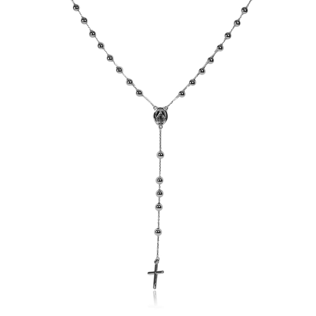 Rosario White MI 60, fabricado en oro 18k por Joyería Caracas, cuenta con certificado de calidad y garantía de por vida.