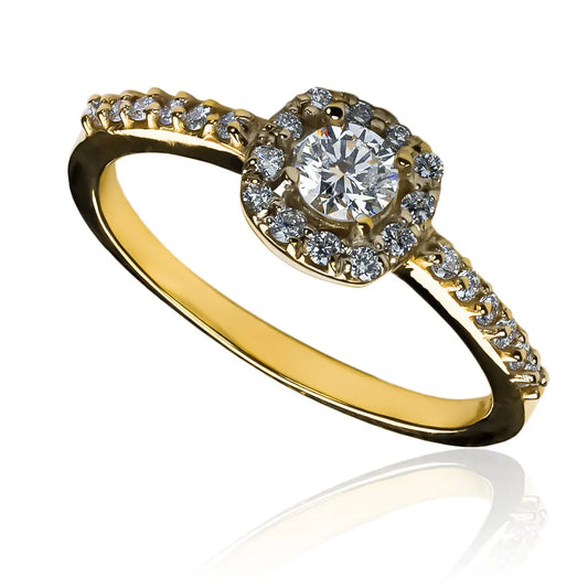 Anillo de compromiso tián ring. Hecho con oro 18k de Joyería Caracas y viene con certificado de calidad y garantía de por vida.