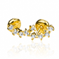 Topitos Caterpillar pipos cristal fabricados en oro 18K por Joyería Caracas, ofrece una garantía de por vida.