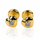 Topitos Corazón liso centro cristal. Hechos de oro 18K por Joyería Caracas, con un centro de cristal, cuenta con la garantía de por vida.