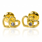 Topitos Corazones lazo gemelos. Hechos de oro 18K por Joyería Caracas, cuentan con garantía de por vida.