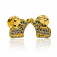 Topitos Elefantes cristal JT fabricados en Oro 18K por Joyería Caracas, cuenta con garantía para toda la vida.