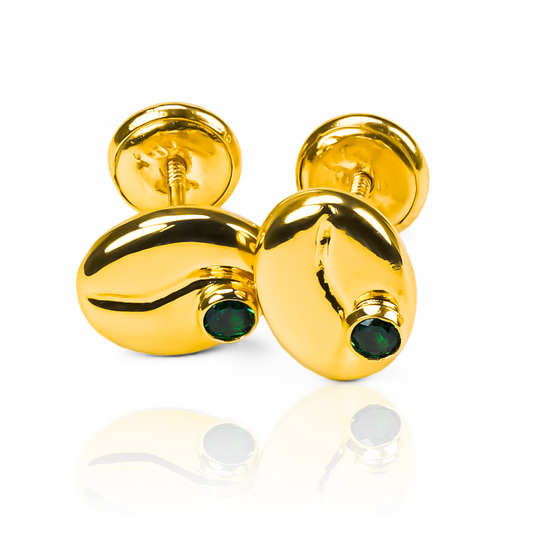 Topitos Grano de café + cristal L. Con un diseño en Oro 18K y la exclusiva calidad de Joyería Caracas, esta pieza es un símbolo de lujo y estilo. Además, su garantía para toda la vida asegura su durabilidad y permanencia como una inversión en tu imagen.