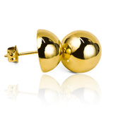 Topitos Media esfera lisa #12. Confeccionado en oro 18K por Joyería Caracas, esta pieza es un verdadero tesoro. Además, cuenta con una garantía de por vida que garantiza su calidad y durabilidad. Una elección sofisticada para toda la vida.