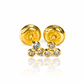 Topitos Mini flor de loto cristales fabricados en oro de 18 quilates por Joyería Caracas y cuentan con garantía de por vida.