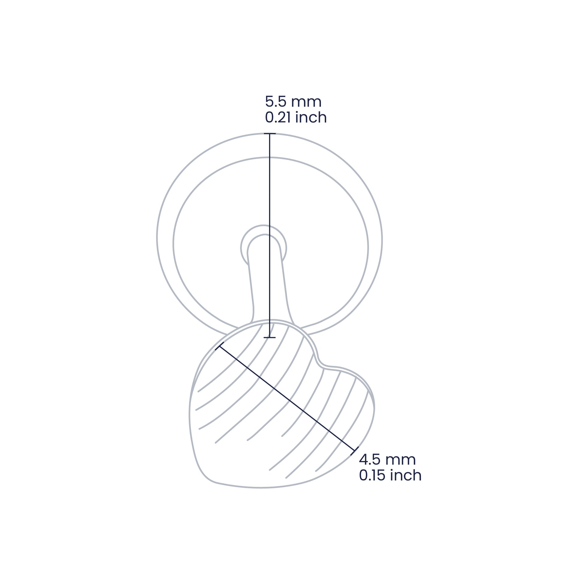 Croquis de topito en forma de corazón de 4.5mm con broche de rosca española en oro amarillo de 18 quilates, hechos en Joyería Caracas.