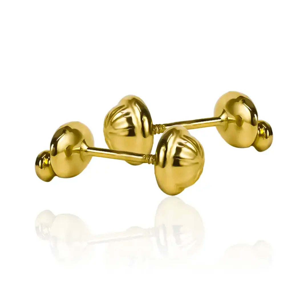 Topitos Grano de café + cristal de oro 18K. Fabricado por Joyería Caracas, este accesorio sofisticado está respaldado por una garantía de por vida.