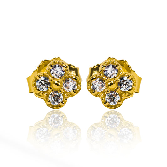 Flower 4 petals glass center