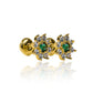 Topitos Flor cristal JT, fabricados en Oro 18K por Joyería Caracas, cuenta con garantía para toda la vida.