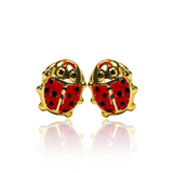 Topitos Ladybug L, fabricados en Oro 18K por Joyería Caracas, cuentan con certificado de calidad y garantía para toda la vida.