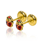Topitos Ladybug M, fabricados en Oro 18K por Joyería Caracas, cuentan con certificado de calidad y garantía para toda la vida.