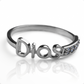 Anillo Dios S, fabricado en oro 18k por Joyería Caracas, cuenta con certificado de calidad y garantía de por vida.