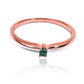 Anillo de compromiso con cortina de esmeralda y oro de 18k de Joyería Caracas. Fabricado con oro de 18k, este anillo cuenta con un certificado de calidad.