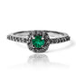 Anillo de compromiso Tian Ring Esmeralda & Diamantes. Fabricado en oro 18k en Joyería Caracas y cuenta con certificado de calidad y garantía de por vida.