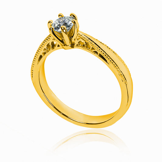Anillo de compromiso White Tradition con diamante CJP. Hecho en Joyería Caracas con oro 18k y certificado de calidad, brindando una vida de garantía. 