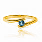 Anillo wave sky blue fabricado por Joyería Caracas en oro de 18k, viene con un certificado de calidad y garantía de por vida.