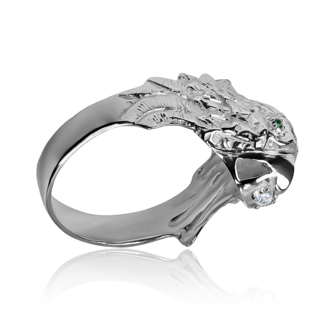 Anillo Águila, elaborado en Joyería Caracas con oro 18k de máxima calidad. Su diseño exclusivo de águila simboliza la libertad y fuerza, y cuenta con garantía para toda la vida.