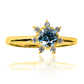 Anillo blue flower, fabricado en oro 18k por Joyería Caracas. Cuenta con un certificado de calidad y garantía de por vida.