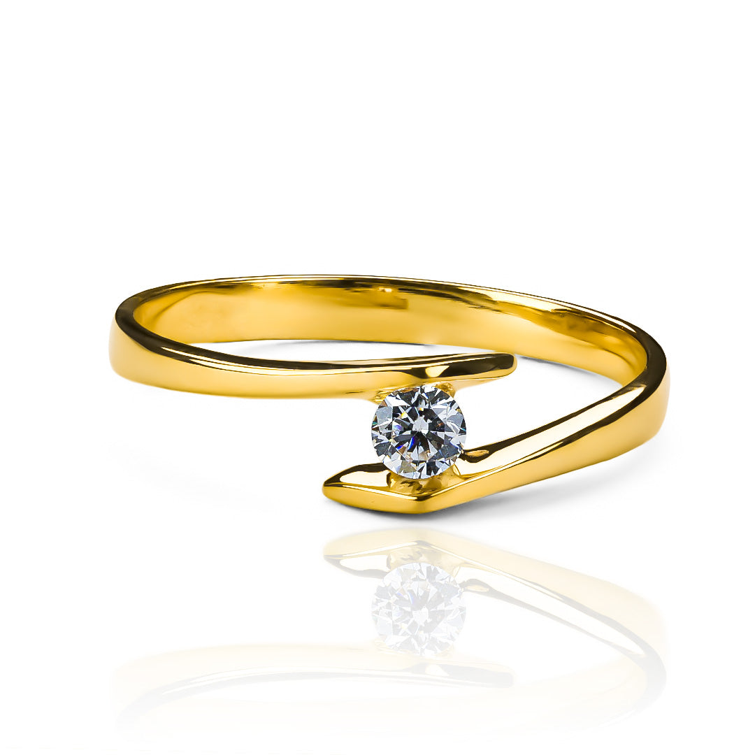 Anillo de compromiso brenda, diseñado por Joyería Caracas en oro 18k de la más alta calidad, cuenta con un certificado de garantía que asegura su valor y durabilidad.