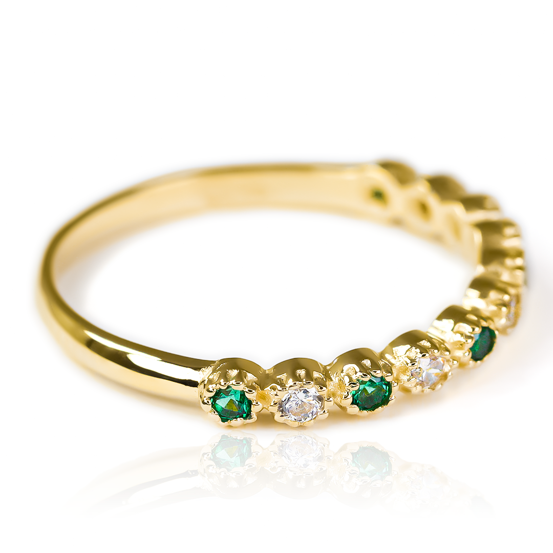 Anillo Caterpillar Cristal Ring JC Green de Joyería Caracas. Fabricado en Oro 18k, con garantía de por vida.