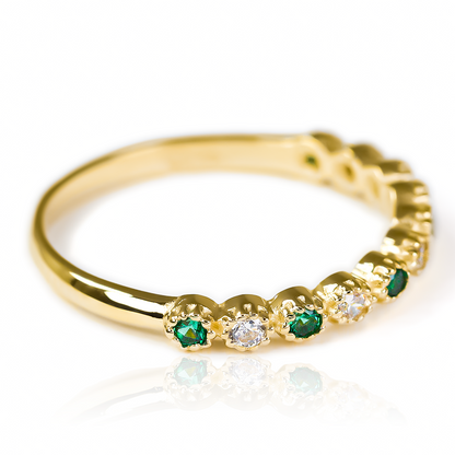 Anillo Caterpillar Cristal Ring JC Green de Joyería Caracas. Fabricado en Oro 18k, con garantía de por vida.