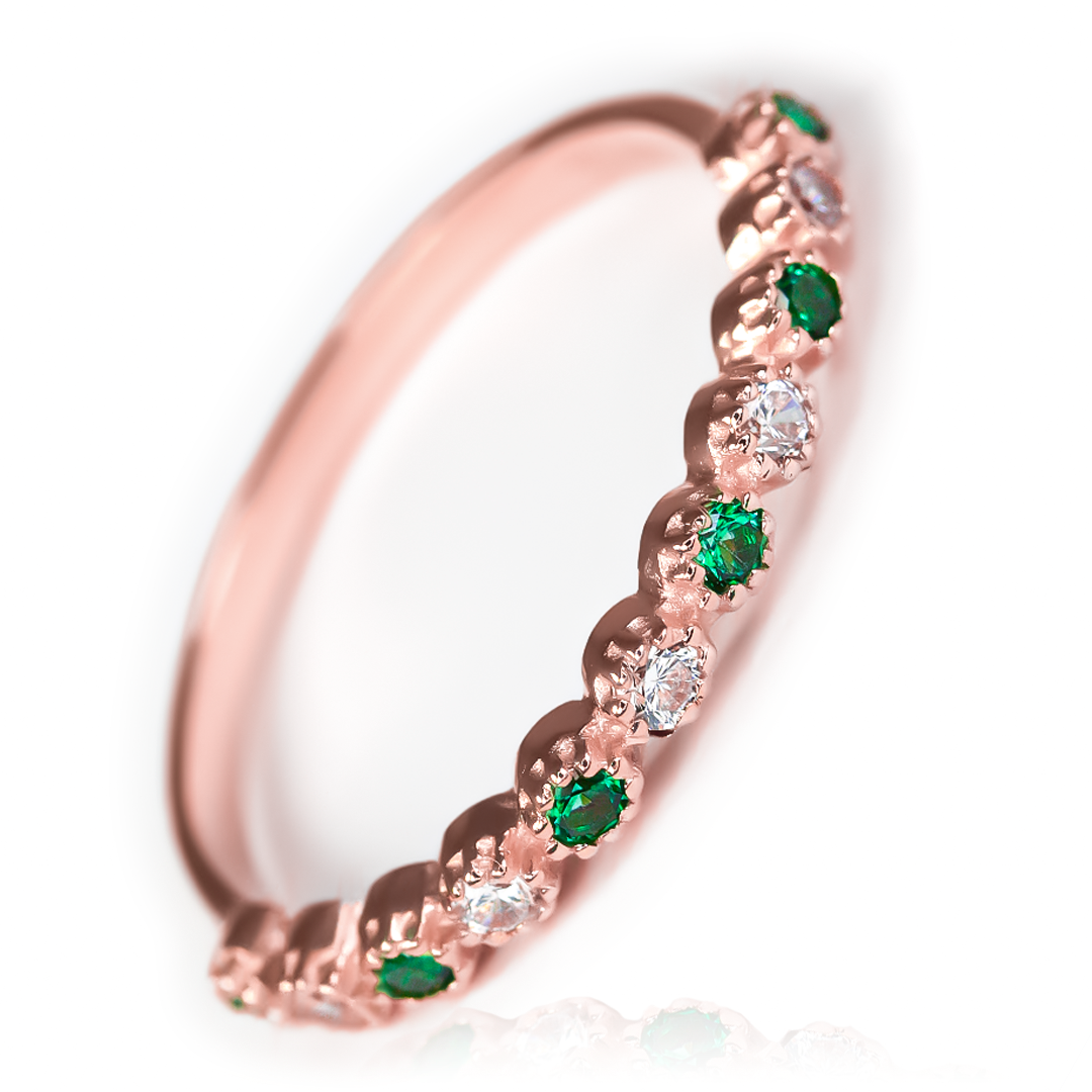 Anillo Caterpillar Cristal Ring JC Green de Joyería Caracas. Fabricado en Oro 18k, con garantía de por vida.