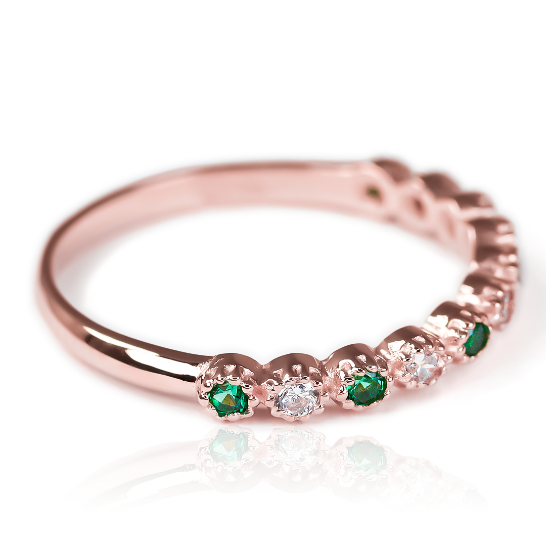 Anillo Caterpillar Cristal Ring JC Green de Joyería Caracas. Fabricado en Oro 18k, con garantía de por vida.